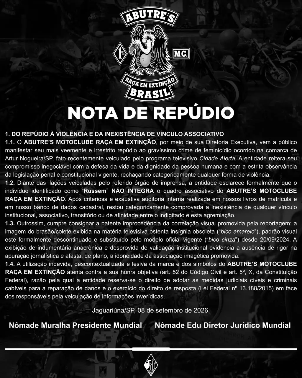 Nota de Repúdio 