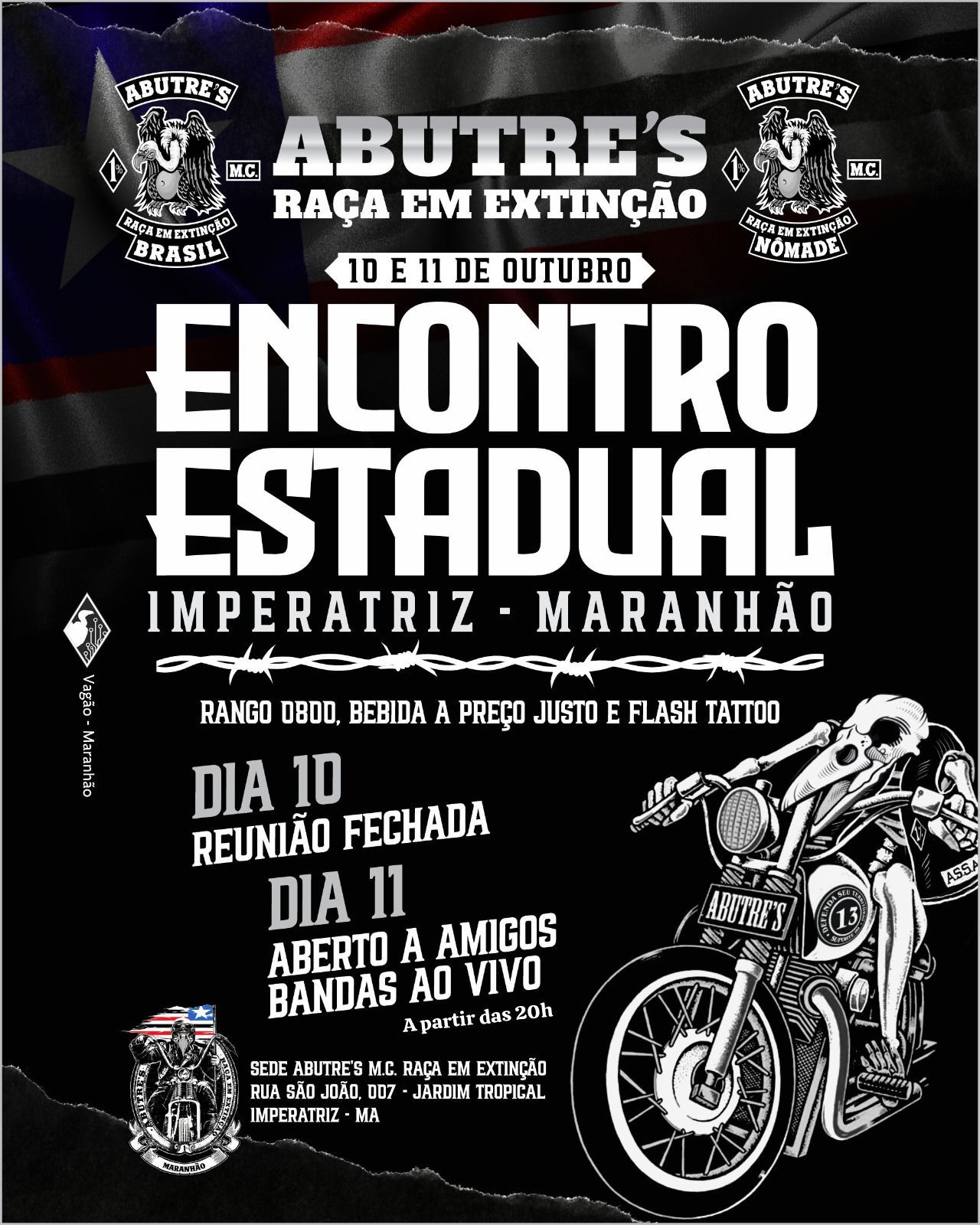 Encontro Estadual Abutre's MC Raça em Extinção – Imperatriz/MA 2025